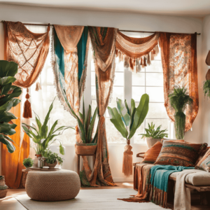 space for boho curtains